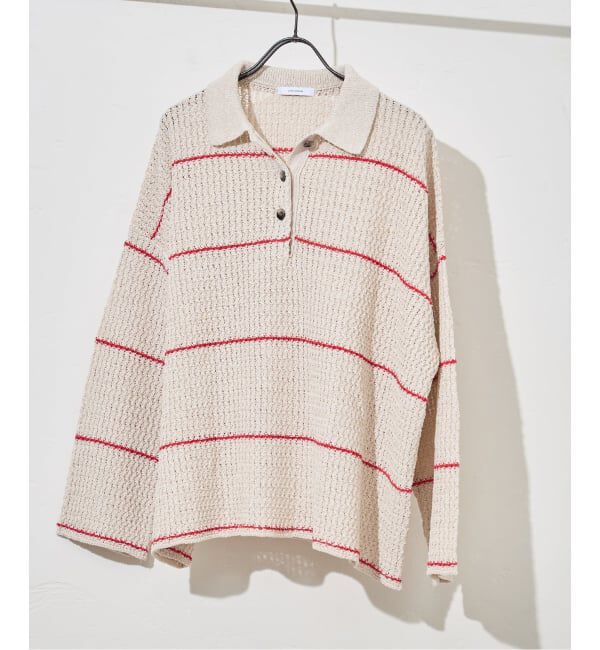 JOURNAL STANDARD「ペーパーヤーンMIXポロカラープルオーバー」|ニット・セーター|ベージュ A