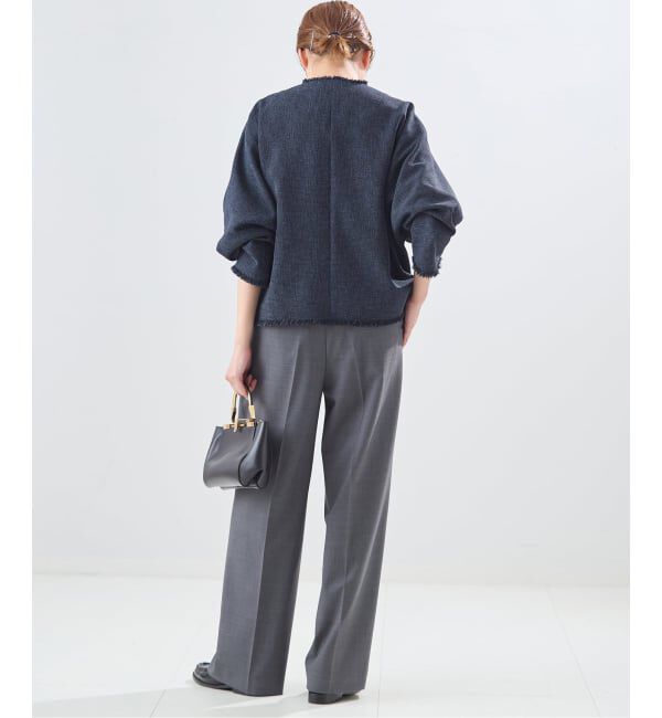 journal standard L'essage「カラミTWEEDドルマンジャケット」|ノーカラージャケット|