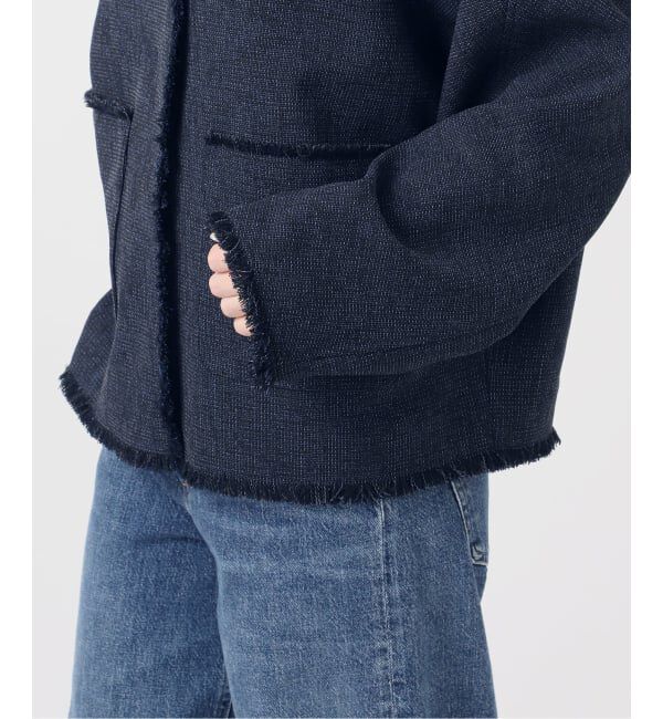 journal standard L'essage「カラミTWEEDドルマンジャケット」|ノーカラージャケット|