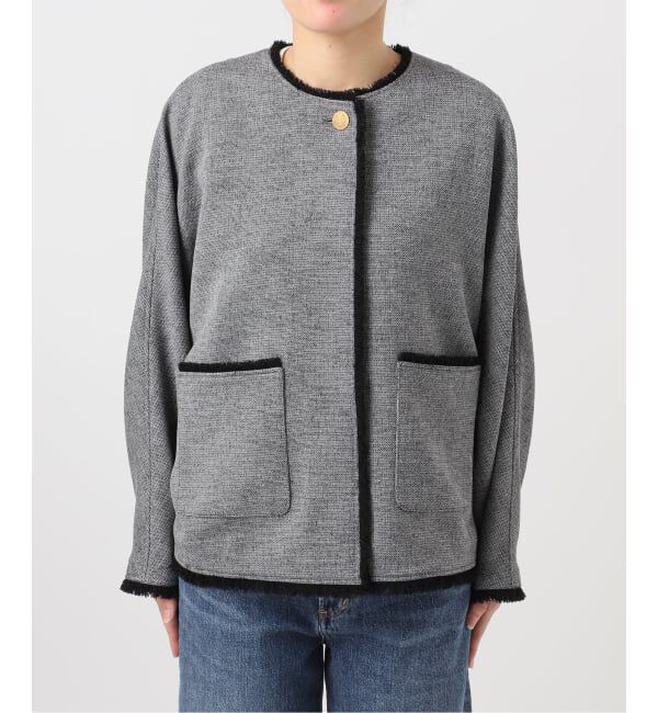 journal standard L'essage「カラミTWEEDドルマンジャケット」|ノーカラージャケット|