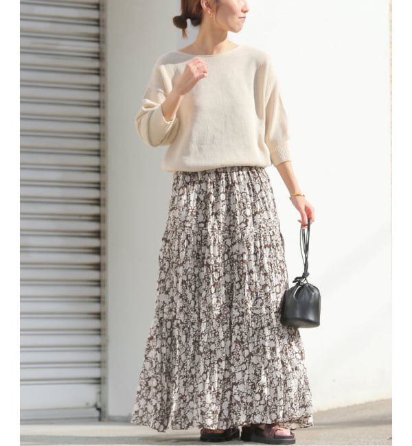 JOURNAL STANDARD relume「《WEB限定追加 / 新色》コットンボイルクリンクルティアードスカート（柄）」|スカート|