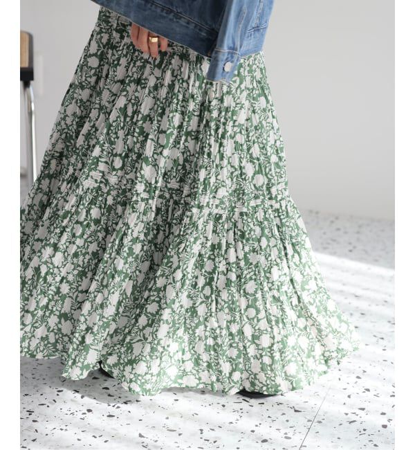 JOURNAL STANDARD relume「《WEB限定追加 / 新色》コットンボイルクリンクルティアードスカート（柄）」|スカート|