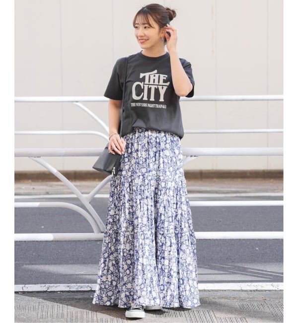 JOURNAL STANDARD relume「《WEB限定追加 / 新色》コットンボイルクリンクルティアードスカート（柄）」|スカート|