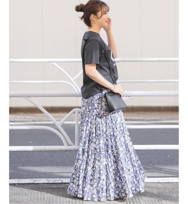 JOURNAL STANDARD relume「《WEB限定追加 / 新色》コットンボイルクリンクルティアードスカート（柄）」|スカート|