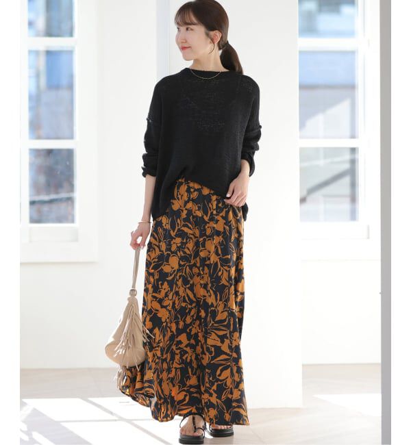 JOURNAL STANDARD relume「バイカラーリーフプリントスカート」|スカート|
