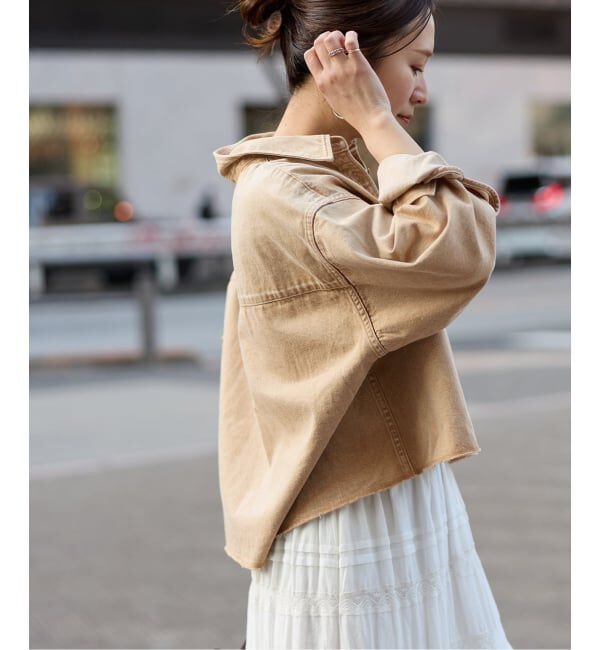 JOURNAL STANDARD「《追加》ライトオンスデニムクロップドシャツ」|シャツ・ブラウス|ベージュ