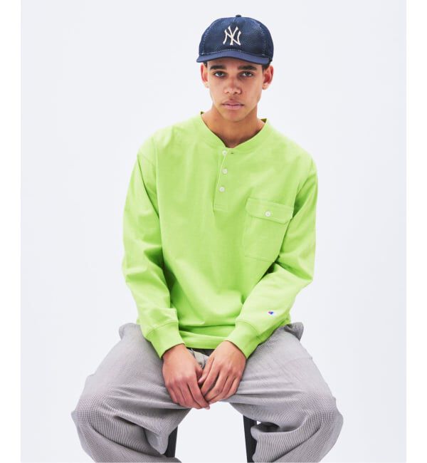 JOURNAL STANDARD「CHAMPION / チャンピオン for JS 長袖 ヘンリーネック」|Tシャツ・カットソー|
