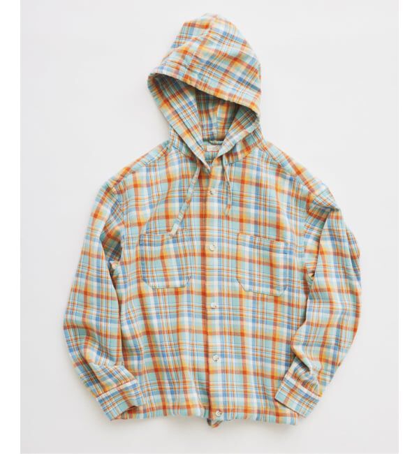 JOURNAL STANDARD relume「カラー アメリカンチェック フーディシャツ」|シャツ・ブラウス|サックスブルー B
