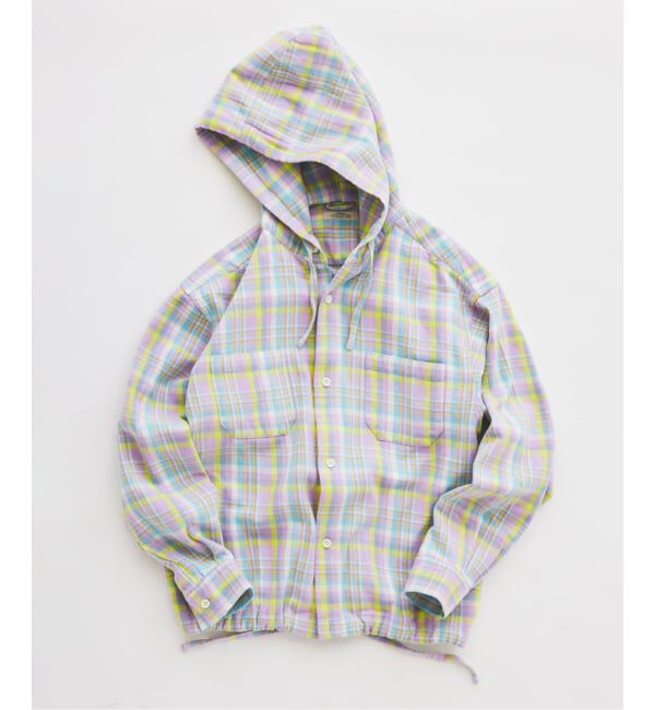 JOURNAL STANDARD relume「カラー アメリカンチェック フーディシャツ」|シャツ・ブラウス|パープル D