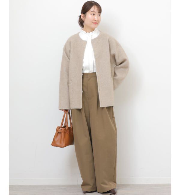 JOURNAL STANDARD relume「《WEB限定追加予約》フリルネックドビーストライプシャツ」|シャツ・ブラウス|