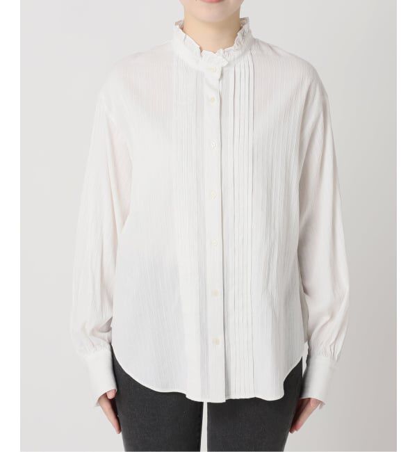JOURNAL STANDARD relume「《WEB限定追加予約》フリルネックドビーストライプシャツ」|シャツ・ブラウス|