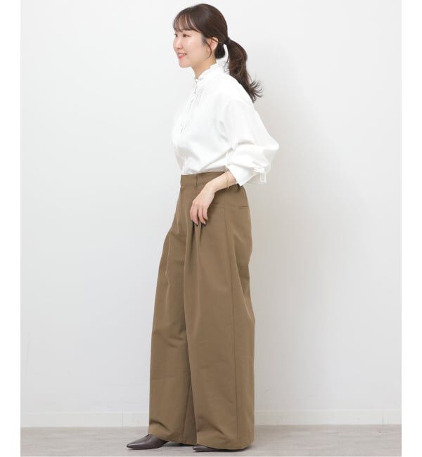 JOURNAL STANDARD relume「《WEB限定追加予約》フリルネックドビーストライプシャツ」|シャツ・ブラウス|