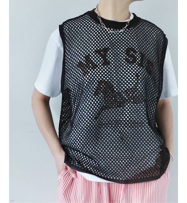 journal standard luxe「メッシュアミ ベスト」|ベスト・ジレ|ブラック