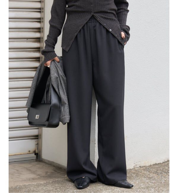 JOURNAL STANDARD「《追加3》ライクストレッチワイドパンツ」|その他|ブラック