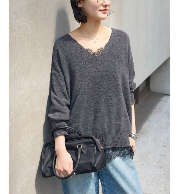 JOURNAL STANDARD「テープヤーンニュアンスVプルオーバー」|ニット・セーター|