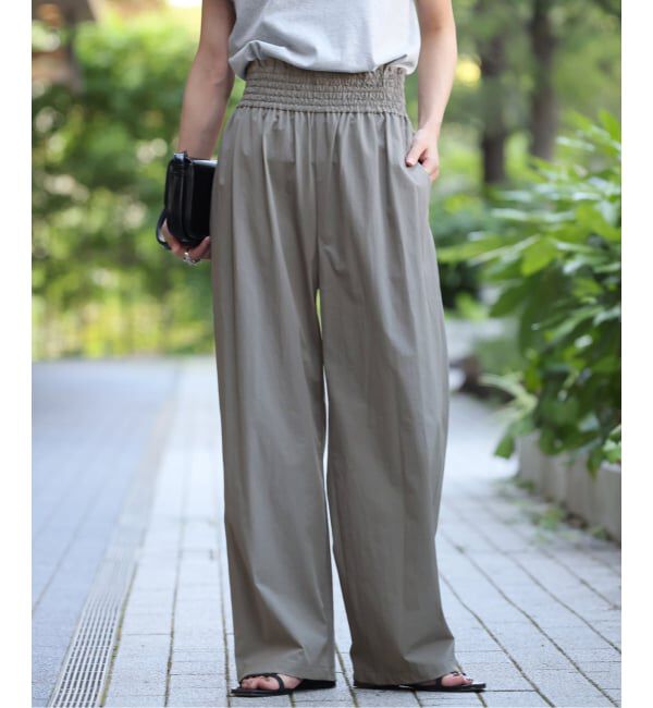 JOURNAL STANDARD「《追加》【撥水/接触冷感/洗える/UVカット】リネンナイロンストレッチワイドパンツ」|その他|グレーA