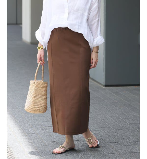 JOURNAL STANDARD relume「《追加予約》ストレッチポンチIラインスカート」|スカート|ブラウン