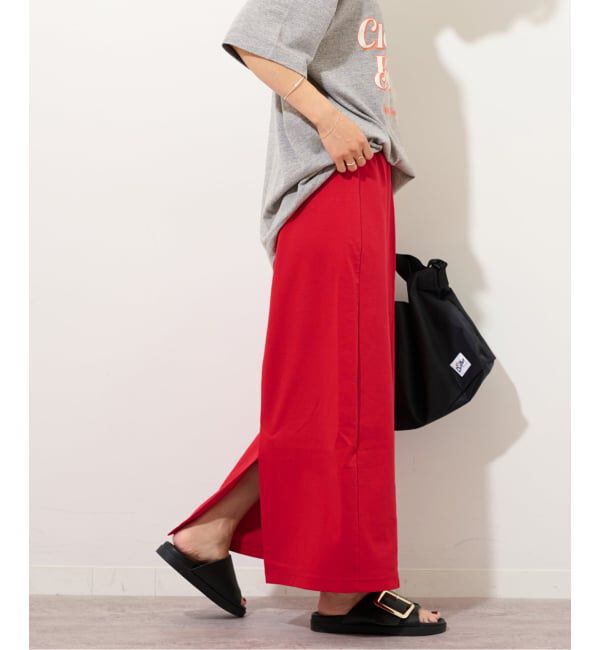 JOURNAL STANDARD relume「《追加予約》ストレッチポンチIラインスカート」|スカート|レッド