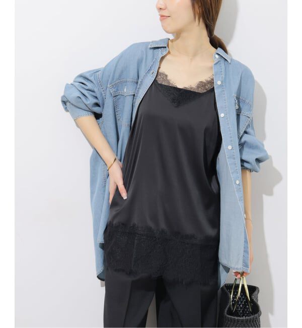 JOURNAL STANDARD relume「《追加予約2》サテンレースキャミチュニック」|キャミソール|ブラック