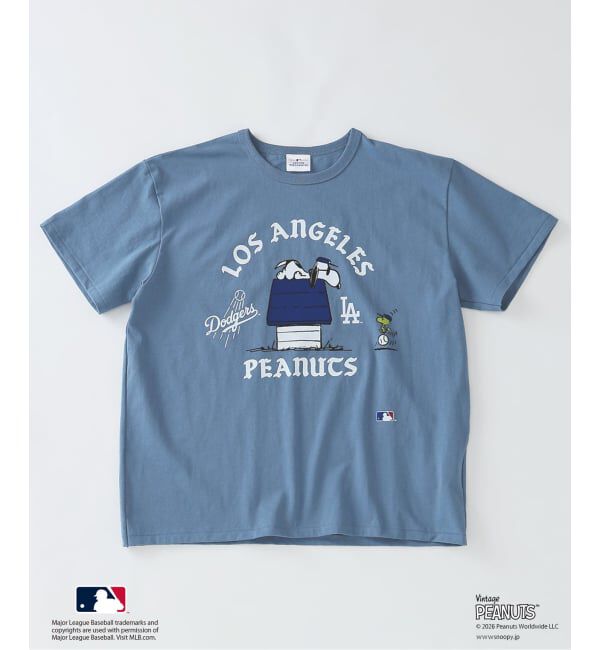 JOURNAL STANDARD relume「PEANUTS / ピーナッツ 別注 MLB ベースボール プリントTシャツ」|Tシャツ・カットソー|ブルー C