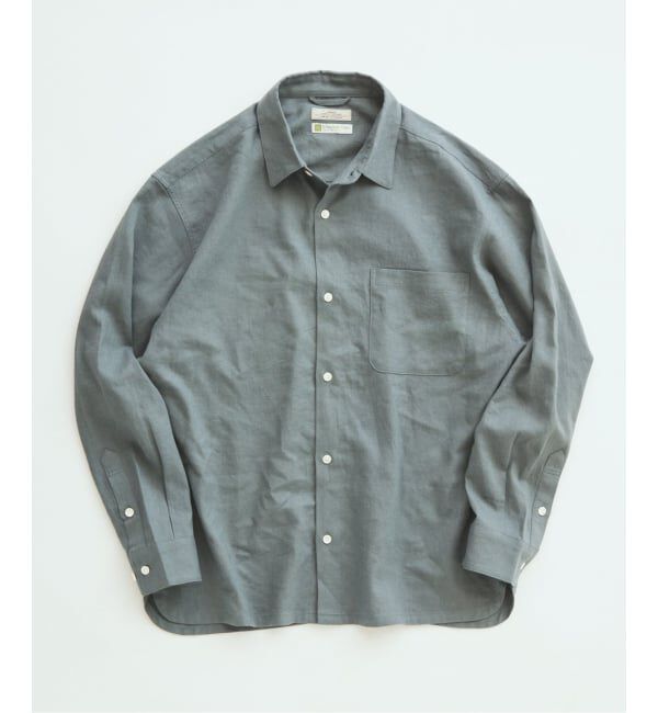 JOURNAL STANDARD relume「《予約》European Flax / ヨーロピアンフラックス リネン/レーヨン シャツ」|シャツ・ブラウス|グリーン D