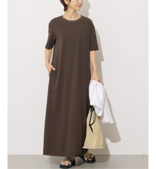 JOURNAL STANDARD relume「《予約》カットジャージーハーフスリーブワンピース」|ワンピース|ブラウン
