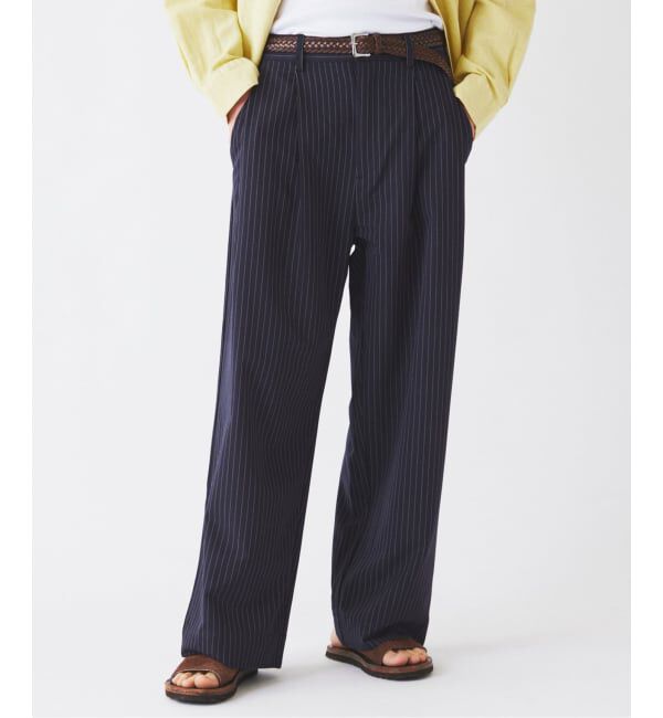 JOURNAL STANDARD relume「《予約》ヒールカット ルーズライト ストライプ スラックス」|スラックス|ネイビー