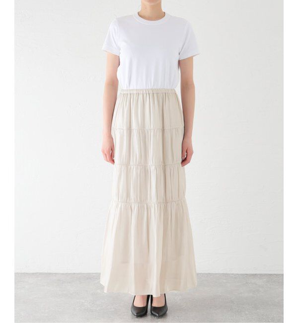 NOBLE「シアーブライトナローティアードスカート」|スカート|