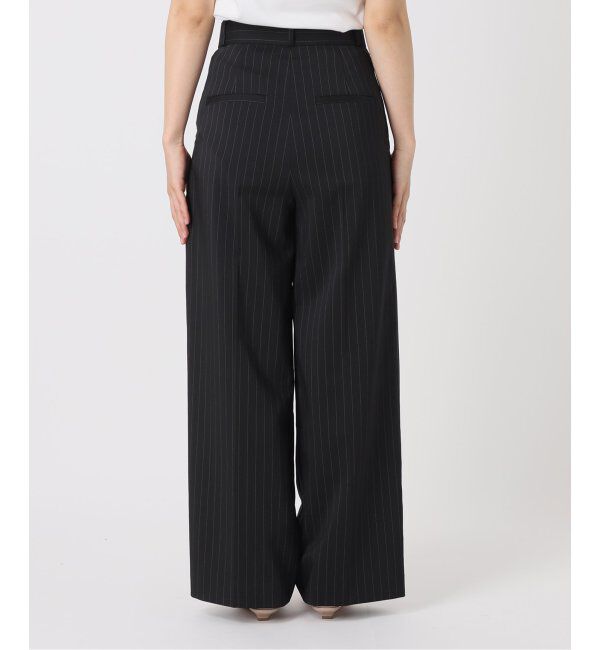 NOBLE「【洗える】ストライプツイルストレッチスラックスパンツ」|スラックス|