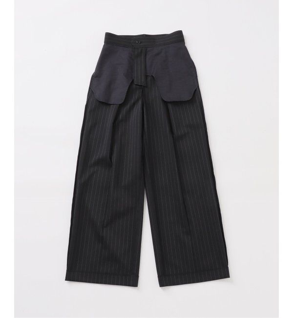 NOBLE「【洗える】ストライプツイルストレッチスラックスパンツ」|スラックス|