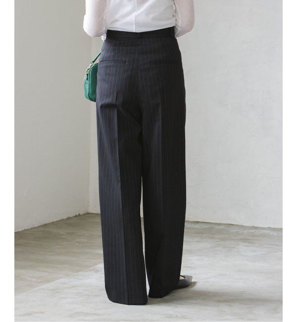 NOBLE「【洗える】ストライプツイルストレッチスラックスパンツ」|スラックス|