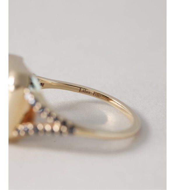 Lilas by Spick&Span「オニキス8角2ラインブラックダイヤリング K10」|リング|