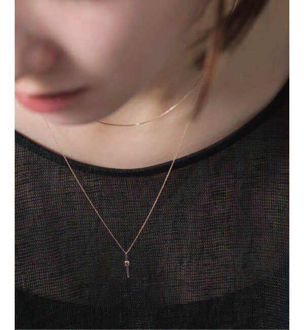 Lilas by Spick&Span「ブラウンH＆Cダイヤバー50cmネックレス K10」|ネックレス|