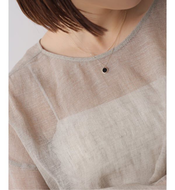 Lilas by Spick&Span「《WEB限定》スライスオニキスサークルネックレス K10」|ネックレス|