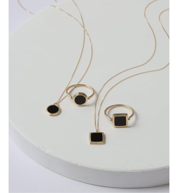 Lilas by Spick&Span「《WEB限定》スライスオニキスサークルネックレス K10」|ネックレス|