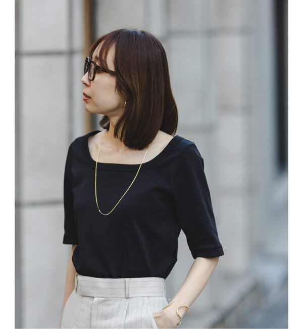 NOBLE「《追加》スビンコットンソフトスクエアーネックTシャツ 2」|Tシャツ・カットソー|