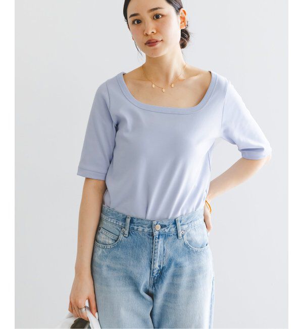 NOBLE「《追加》スビンコットンソフトスクエアーネックTシャツ 2」|Tシャツ・カットソー|