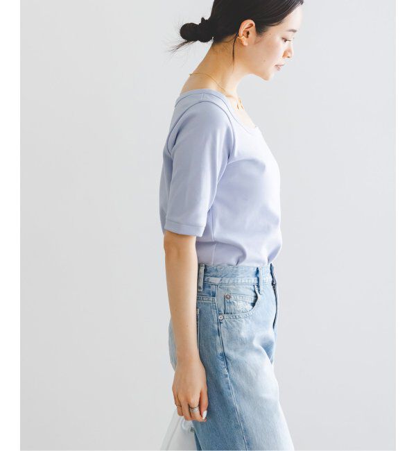 NOBLE「《追加》スビンコットンソフトスクエアーネックTシャツ 2」|Tシャツ・カットソー|