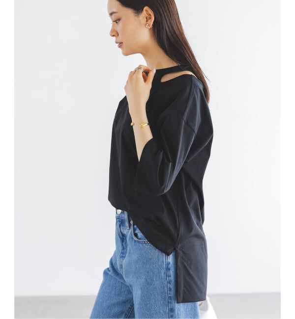 NOBLE「Room no.8/ルームエイト スムースコットンネックオープントップス」|Tシャツ・カットソー|