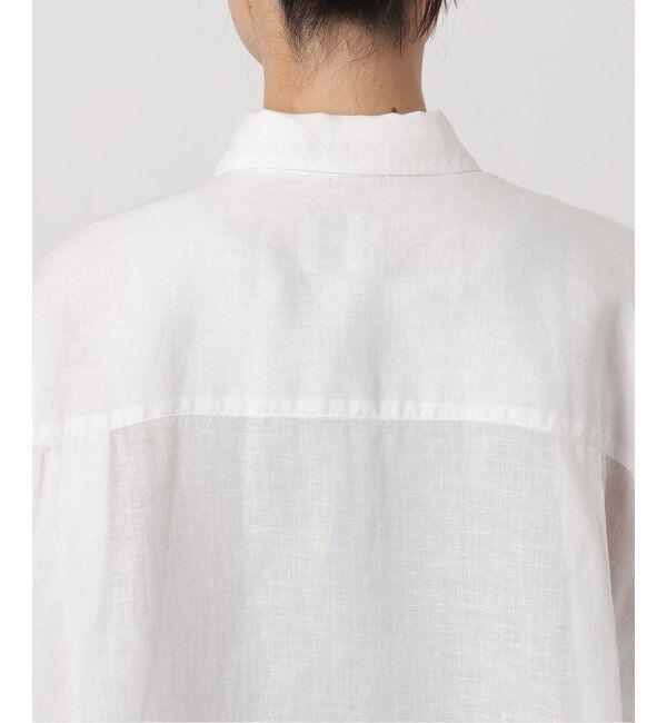 Spick and Span「《ゆったりサイズ》追加 80リネンカシュクール ビッグシャツ」|シャツ・ブラウス|
