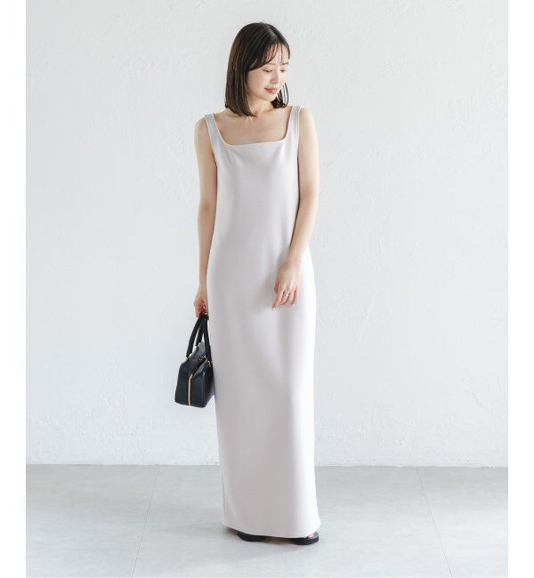 NOBLE「《追加》【洗える】ニットライクジョーゼット2wayワンピース」|ワンピース|