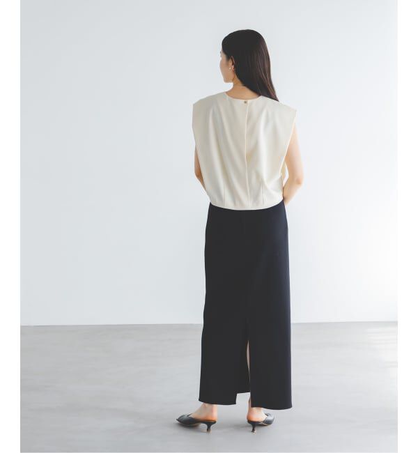 NOBLE「《追加》【洗える】コンフォートジャージーライクタイトスカート 4」|スカート|