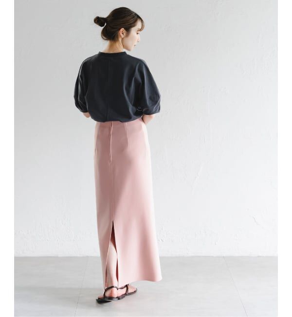 NOBLE「《追加》【洗える】コンフォートジャージーライクタイトスカート 4」|スカート|