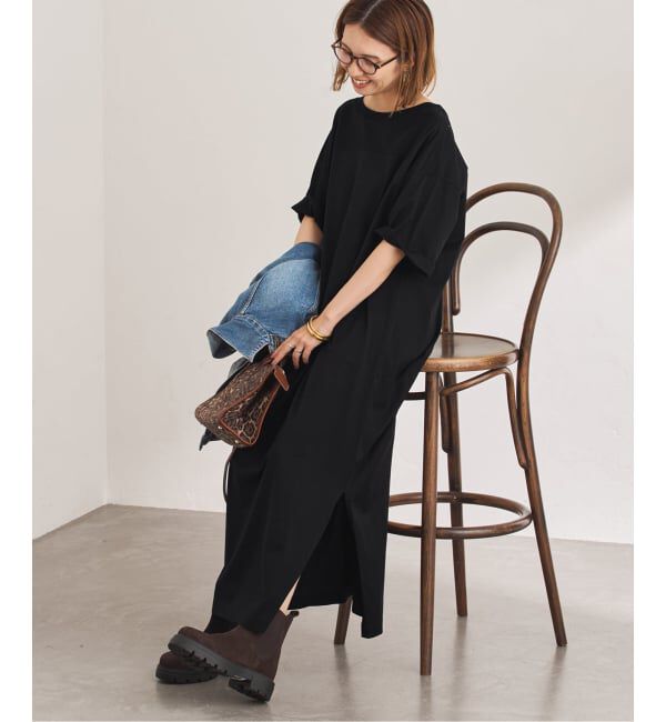 FRAMeWORK「≪追加≫コットンジャージーマキシワンピース 3」|ワンピース|ブラック