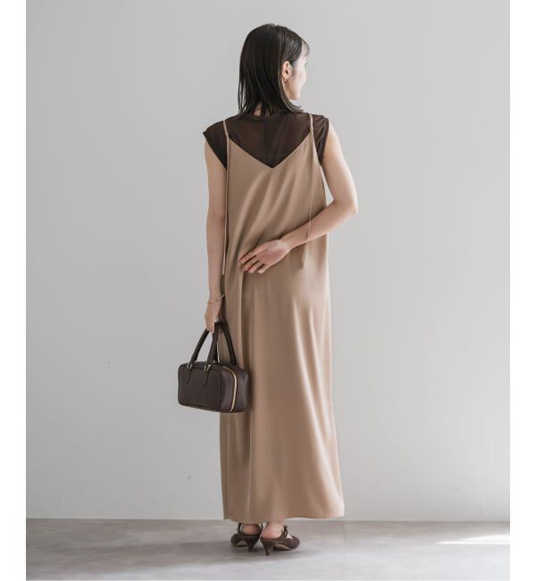 NOBLE「【洗える】ルナサテンコンフォートキャミワンピース」|ワンピース|