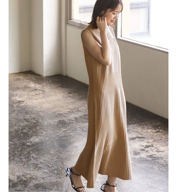 NOBLE「《WEB限定追加》【洗える】ランダムリブマーメイドニットワンピース2」|ワンピース|