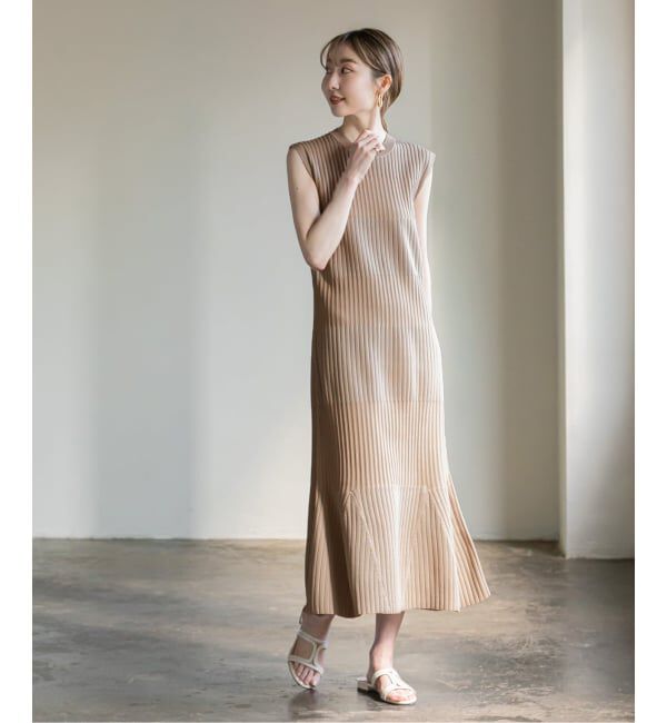 NOBLE「《WEB限定追加》【洗える】ランダムリブマーメイドニットワンピース2」|ワンピース|