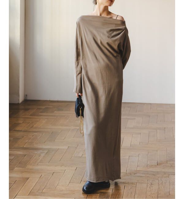 NOBLE「《NOBLE別注》GREYCHORD/グレーコード タックギャザーワンピース」|ワンピース|ブラウン