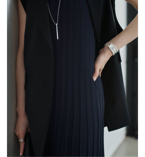 NOBLE「【NOBLE&times;L'AUBE BLANC】シアーワイドリブニットワンピース」|ワンピース|