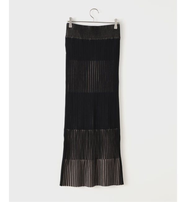 NOBLE「《追加》【洗える】ランダムバイカラーリブニットスカート」|スカート|